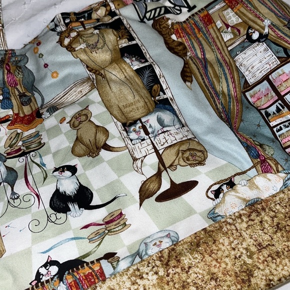 Vintage purse • Cat lovers handmade purse • cat bag • lots of pockets • kittens - Picture 7 of 9